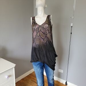 Bolongaro Trevor Draped Snake Sleeveless Top, BNWT, size M